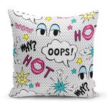 Realhomes Puanlı Pop Art Tasarımlı Dijital Baskılı Modern Yastık Kırlent Kılıfı Realhomes