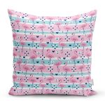 - Rh-K3539 - Realhomes Flamingo Desenli Özel Tasarımlı Dijital Baskılı Modern Yastık Kırlent Kılıfı Realhomes