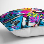 Popart Love Motifli Dijital Baskılı Modern Yastık Kırlent Kılıfı Realhomes