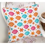 Deniz kabuğu Motifli Özel Tasarımlı Dijital Baskılı Modern Yastık Kırlent Kılıfı Realhomes