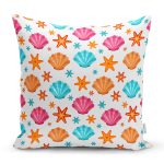 Deniz kabuğu Motifli Özel Tasarımlı Dijital Baskılı Modern Yastık Kırlent Kılıfı Realhomes