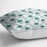 Özel Tasarım Palmiye Motifli Dijital Baskılı Yastık Kırlent Kılıfı Realhomes