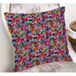 - Rh-K3550-1 - Realhomes Özel Tasarım 3D Renkli Üçgenler Dijital Baskılı Yastık Kırlent Kılıfı Realhomes