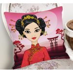 Özel Tasarımlı Uzak Doğu Motifli Dijital Baskılı Modern Yastık Kırlent Kılıfı Realhomes