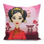 Özel Tasarımlı Uzak Doğu Motifli Dijital Baskılı Modern Yastık Kırlent Kılıfı Realhomes