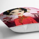 Özel Tasarımlı Uzak Doğu Motifli Dijital Baskılı Modern Yastık Kırlent Kılıfı Realhomes