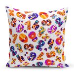 Özel Tasarım 3D Harfler Dijital Baskılı Modern Yastık Kırlent Kılıfı Realhomes