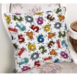 - Rh-K3562-1 - Realhomes Özel Tasarım Rakamlar Dijital Baskılı Modern Yastık Kırlent Kılıfı Realhomes