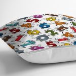 - Rh-K3562-2 - Realhomes Özel Tasarım Rakamlar Dijital Baskılı Modern Yastık Kırlent Kılıfı Realhomes