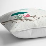 - Rh-K37-2 - Realhomes  Sevimli Baykuşlar Dijital Baskılı Dekoratif Yastık Kırlent Kılıfı Realhomes