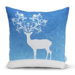 - Rh-K40 - Realhomes Modern Geyik Desenli Dijital Baskılı Dekoratif Yastık Kırlent Kılıfı Realhomes