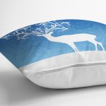 - Rh-K40-2 - Realhomes Modern Geyik Desenli Dijital Baskılı Dekoratif Yastık Kırlent Kılıfı Realhomes