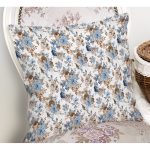 - Rh-K409-1 - Realhomes Beyaz Zeminde Çiçek Figürlü Özel Tasarım Dijital Baskılı Modern Yastık Kırlent Kılıfı Realhomes
