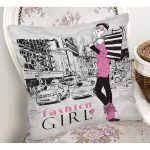 - Rh-K41-1 - Realhomes Fashion Girl Dijital Baskılı Dekoratif Yastık Kırlent Kılıfı Realhomes