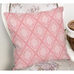 Pembe Damask Dijital Baskılı Dekoratif Yastık Kırlent Kılıfı Realhomes