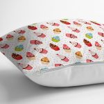 - Rh-K419-2 - Realhomes Cupcake Desenli Özel Tasarım Dijital Baskılı Modern Yastık Kırlent Kılıfı Realhomes