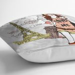 - Rh-K42-2 - Realhomes Paris Woman Dijital Baskılı Dekoratif Yastık Kırlent Kılıfı Realhomes