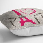 - Rh-K43-2 - Realhomes Modern Paris Desen Dijital Baskılı Dekoratif Yastık Kırlent Kılıfı Realhomes