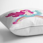 - Rh-K4317b-2 - Realhomes  Realhomes Beyaz Zeminde Denizkızı Desenli Dijital Baskılı Modern Yastık Kırlent Kılıfı Realhomes