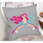 Realhomes Gri Zeminde Denizkızı Desenli Dijital Baskılı Modern Yastık Kırlent Kılıfı Realhomes