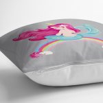 Realhomes Gri Zeminde Denizkızı Desenli Dijital Baskılı Modern Yastık Kırlent Kılıfı Realhomes