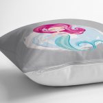 Realhomes Gri Zeminde Denizkızı Desenli Dijital Baskılı Modern Yastık Kırlent Kılıfı Realhomes