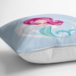 - Rh-K4318m-2 - Realhomes Realhomes Mavi Zeminde Denizkızı Desenli Dijital Baskılı Modern Yastık Kırlent Kılıfı Realhomes