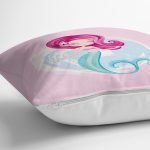 - Rh-K4318p-2 - Realhomes Realhomes Pembe Zeminde Denizkızı Desenli Dijital Baskılı Modern Yastık Kırlent Kılıfı Realhomes