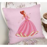Realhomes Pembe Zeminde Pamuk Prenses 3D Modern Yastık Kırlent Kılıfı Realhomes