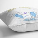 - Rh-K4336m-2 - Realhomes  Realhomes Mavi Sevimli Fil Tasarımlı Modern Yastık Kırlent Kılıfı Realhomes