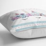 Realhomes Beyaz Zeminde Baby Shower Özel Tasarım Modern Yastık Kırlent Kılıfı Realhomes