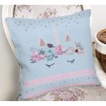 - Rh-K4358m-1 - Realhomes Realhomes Mavi Zeminde Baby Shower Özel Tasarım Modern Yastık Kırlent Kılıfı Realhomes