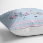 - Rh-K4358m-2 - Realhomes Realhomes Mavi Zeminde Baby Shower Özel Tasarım Modern Yastık Kırlent Kılıfı Realhomes