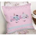 - Rh-K4358p-1 - Realhomes Realhomes Pembe Zeminde Baby Shower Özel Tasarım Modern Yastık Kırlent Kılıfı Realhomes