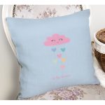 - Rh-K4370m-1 - Realhomes Realhomes Mavi Zeminde Pembe Bulutlu Baby Shower Modern Yastık Kırlent Kılıfı Realhomes