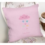 Realhomes Pembe Zeminde Pembe Bulutlu Baby Shower Modern Yastık Kırlent Kılıfı Realhomes