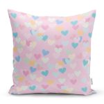 Realhomes Pembe Zeminde Rengarenk Kalpler Modern Yastık Kırlent Kılıfı Realhomes