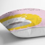 Pembe Zeminde Hungry Aslan Motifli Dijital Baskılı Bebek Odası Kırlent Kılıfı Realhomes