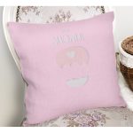 Pembe Zeminde Uçan Balon Desenli Bebek Odası Yastık Kırlent Kılıfı Realhomes
