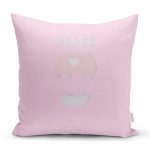 Pembe Zeminde Uçan Balon Desenli Bebek Odası Yastık Kırlent Kılıfı Realhomes