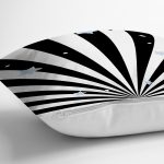 - Rh-K4446s-2 - Realhomes Siyah Çizgili Zemin Ve Yıldızlar Özel Tasarımlı Dijital Baskılı Modern Yastık Kırlent Kılıfı Realhomes