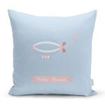 - Rh-K4447m - Realhomes Realhomes Mavi Zeminde Balon Tasarımlı Modern Yastık Kırlent Kılıfı Realhomes