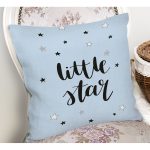 Mavi Zeminde Little Star Tasarımlı Bebek Odası Yastık Kırlent Kılıfı Realhomes