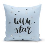 Mavi Zeminde Little Star Tasarımlı Bebek Odası Yastık Kırlent Kılıfı Realhomes