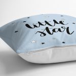 Mavi Zeminde Little Star Tasarımlı Bebek Odası Yastık Kırlent Kılıfı Realhomes