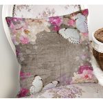 Modern Kelebek Desenli Dijital Baskılı Dekoratif Yastık Kırlent Kılıfı Realhomes