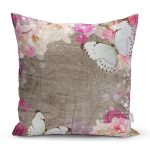 Modern Kelebek Desenli Dijital Baskılı Dekoratif Yastık Kırlent Kılıfı Realhomes