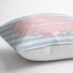 - Rh-K4510m-2 - Realhomes Mavi Beyaz Çizgili Özel Tasarımlı Bebek Odası Yastık Kırlent Kılıfı Realhomes