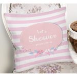 Pembe Beyaz Çizgili Özel Tasarımlı Bebek Odası Yastık Kırlent Kılıfı Realhomes