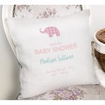 - Rh-K4543-1 - Realhomes Beyaz Zemin Filli Baby Shower Temalı Dijital Baskılı Çocuk Odası Yastık Kırlent Kılıfı Realhomes